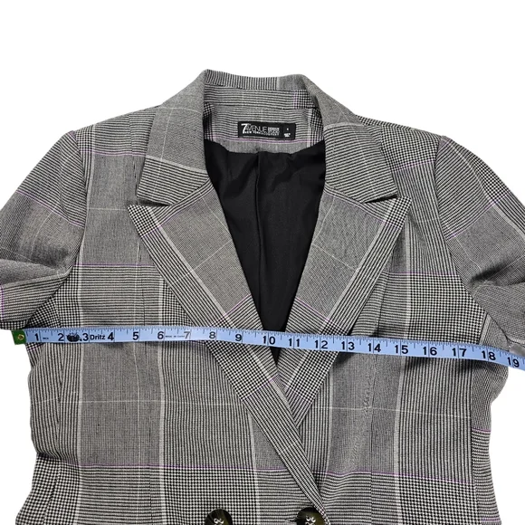 7th Avenue Design New York and Company Plaid Black White Blazer Women's Size 4 - Picture 16 of 16